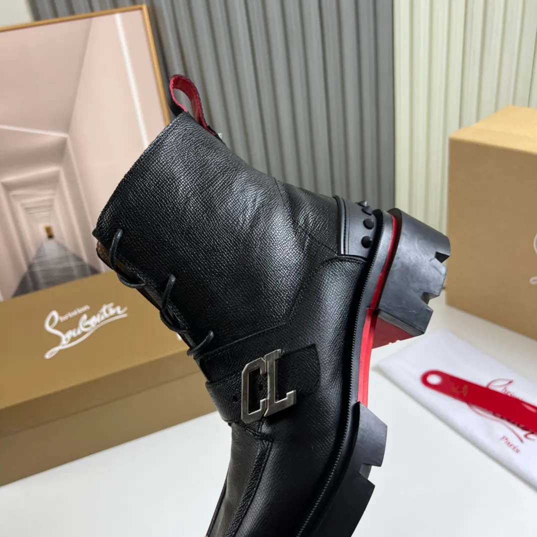 Men's shoes 💰800💰 CL popular red-soled boots 🆑1:1 original mold, Christian* Louboutin, imported cowhide leather upper + water-dyed cowhide lining, original outsole ⬆️ wear-resistant and non-slip, full set of counter packaging 🎁38-45 (38.45 custom-made, non-refundable)